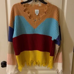 Colorful Striped Women's Sweater